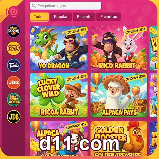 Interface do app d11.com com design atrativo e funcional