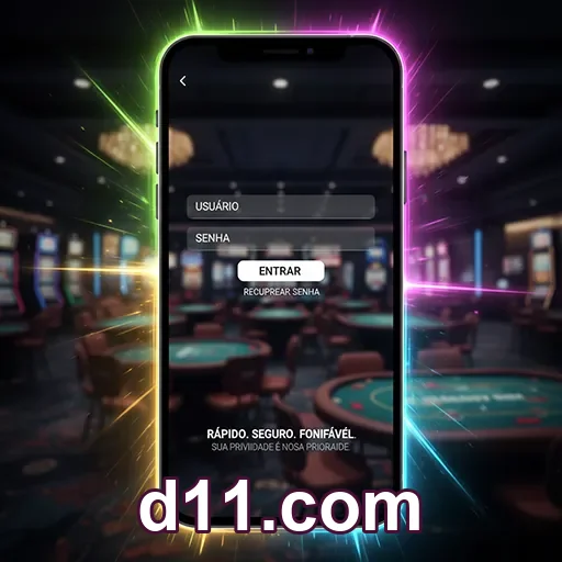 Imagem do aplicativo móvel d11.com em uso